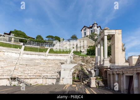 Remainings of Ancient Roman theatre in Plovdiv, Bulgaria Stock Photo