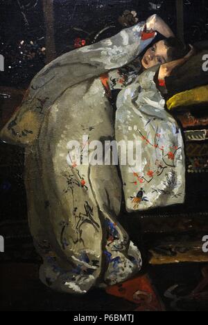 George Hendrik Breitner (1857-1923). Dutch painter. Girl in a White Kimono, 1894. Rijksmuseum. Amsterdam. Holland. Stock Photo