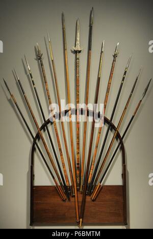 Java War or Diponegoro War. 1825-1830. Spear rack of Governor-General Jean Chretien Baud (1789-1859). Java. 1824. Rijksmuseum. Amsterdam. Netherlands. Stock Photo