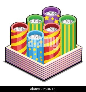 Set of Christmas fireworks isolated on white background. The attributes of the New year. Vector illustration. Stock Vector