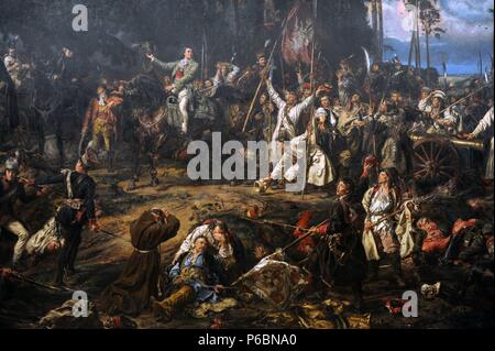 Jan Matejko (1838-1893). Polish painter. Kosciuszko in the Battle of Raclawice, 1888. National Museum, Krakow. Poland. Stock Photo