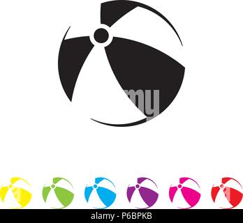 Beach ball vector icon. Summer vacation and beach games symbol. Stock Vector