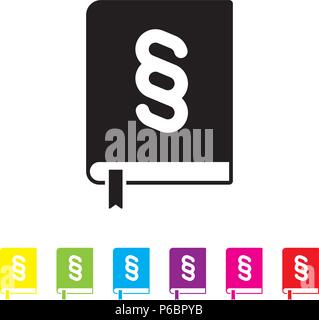 Statute book glyph icon vector. Law enforcement and criminal justice symbol. Stock Vector