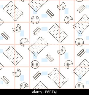 Cookie food seamless vector pattern. Stock Vector