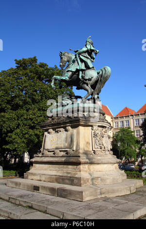 Poland - Gdansk city (also know nas Danzig) in Pomerania region. Famous king John III Sobieski equestrian statue. Stock Photo