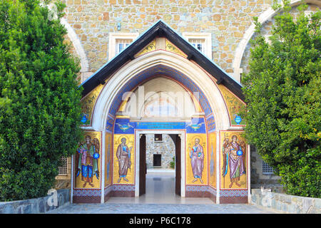 Entrance of the Kykkos Monastery (established in the 11th century) in Cyprus Stock Photo