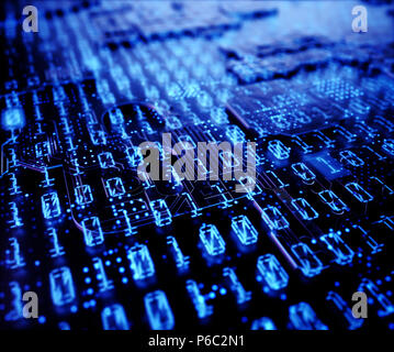 3D illustration. Abstract background of binary codes on a digital display, technology concept. Stock Photo