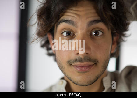 Close Up of Young Man Stock Photo