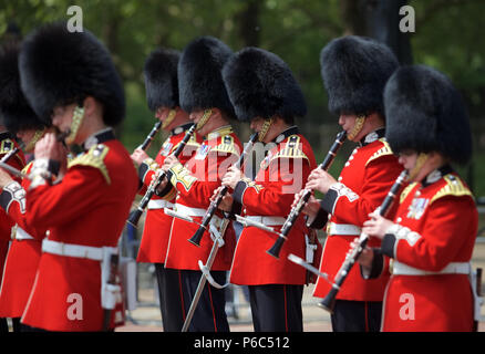 Band of the Coldstream guards in the Mall, London Stock Photo