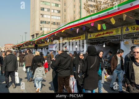 A mid day street scene at a popular food festival market in Tehran, Iran. Stock Photo
