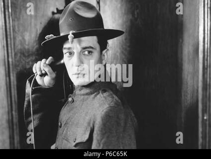 BUSTER KEATON (1895-1966) American film actor and comedian in the 1930 MGM film Doughboys Stock Photo