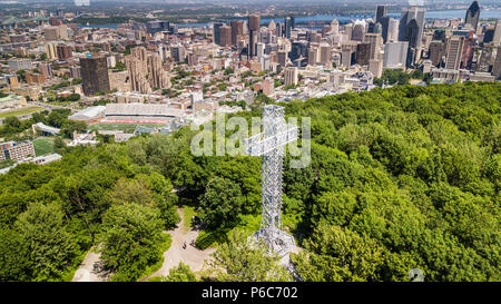 Mount Royal Cross or Croix du Mont Royal, Montreal, Canada Stock Photo