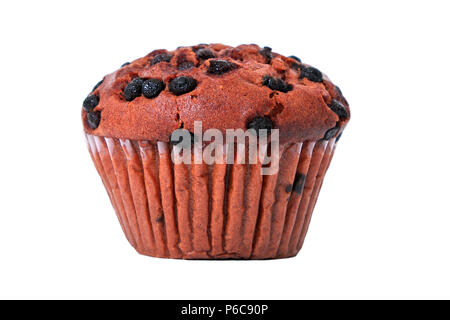 Muffin chocolate chip isolated Stock Photo