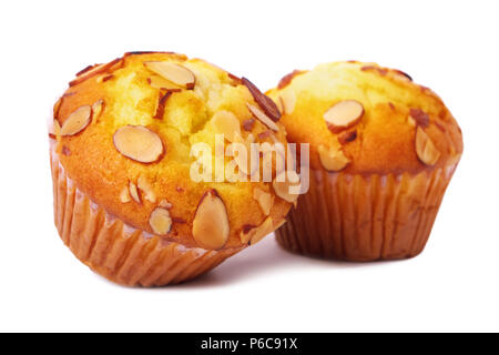 Two almond muffin cakes Stock Photo