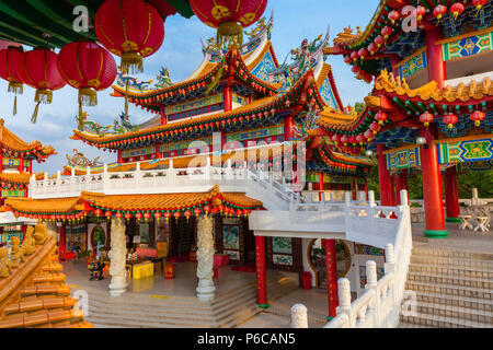 Thean Hou Temple decorated with red Chinese lanterns, Kuala Lumpur, Malaysia Stock Photo