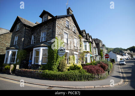 Traditional  merchant house built of lakeland stone now a b+b in Ambleside lake district cumbria england uk Stock Photo