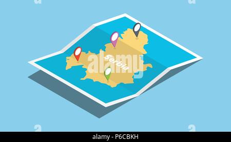 serbia explore maps country nation with isometric style and pin location tag on top vector illustration Stock Vector