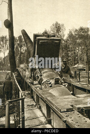 world war i, 38 cm SK L/45 Max, railway gun, ww1, wwi, world war one Stock Photo