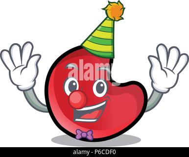 Clown candy moon mascot cartoon Stock Vector