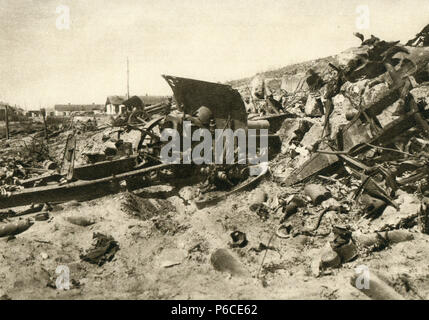 artillery, destruction, eastern front, ww1, wwi, world war one Stock Photo