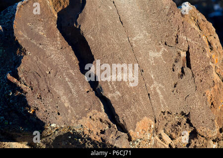 Petroglyphs on Picture Rock Pass, Lakeview District Bureau of Land Management, Oregon Outback Scenic Byway, Oregon Stock Photo