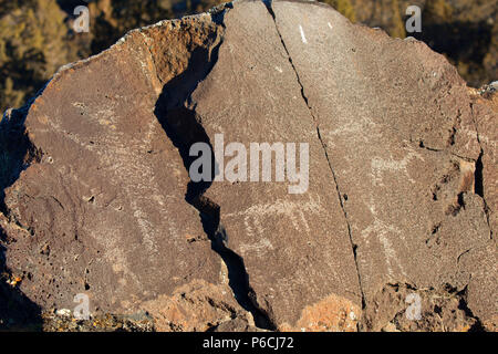 Petroglyphs on Picture Rock Pass, Lakeview District Bureau of Land Management, Oregon Outback Scenic Byway, Oregon Stock Photo