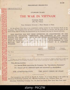 Vietnam war era leaflet, 1970. () Stock Photo