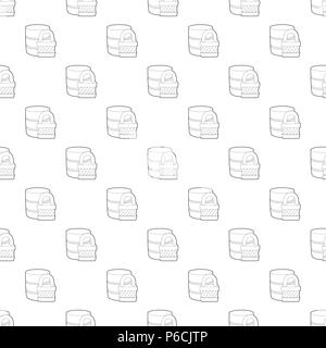 Blocked database icon, outline style Stock Vector