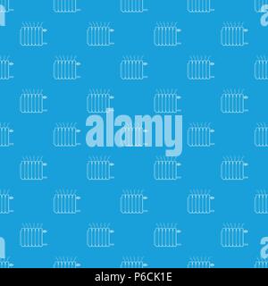 Heating battery pattern vector seamless blue Stock Vector