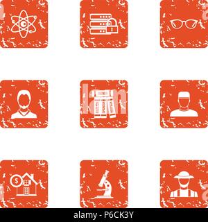 Data remittance icons set, grunge style Stock Vector