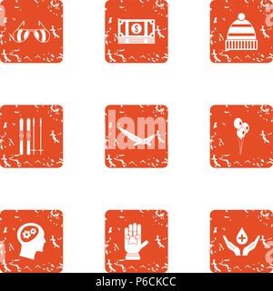 Dole icons set, grunge style Stock Vector