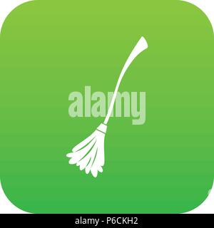 Witches broom icon digital green Stock Vector