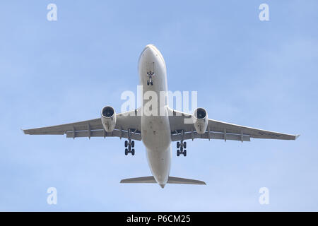 ISTANBUL, TURKEY - MARCH 10, 2018: Saudi Arabian Airlines Airbus A330-343 (CN 1797) landing to Istanbul Ataturk Airport. Saudia has 198 fleet size and Stock Photo