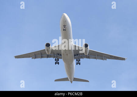 ISTANBUL, TURKEY - MARCH 10, 2018: Saudi Arabian Airlines Airbus A330-343 (CN 1797) landing to Istanbul Ataturk Airport. Saudia has 198 fleet size and Stock Photo