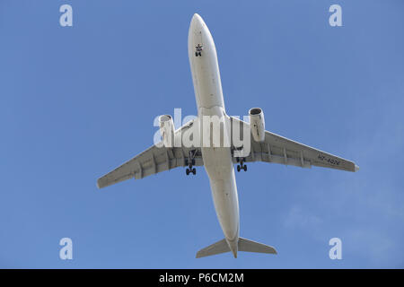 ISTANBUL, TURKEY - MARCH 10, 2018: Saudi Arabian Airlines Airbus A330-343 (CN 1797) landing to Istanbul Ataturk Airport. Saudia has 198 fleet size and Stock Photo