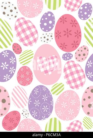 Easter eggs - colorful happy pattern Stock Vector