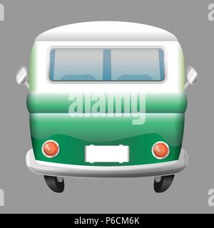 Retro camper van - rear view Stock Vector