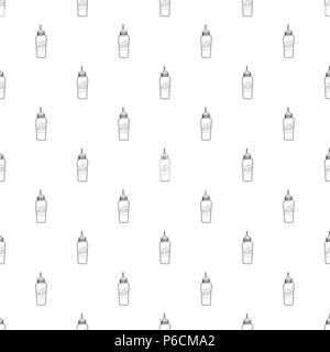 Bottle of cheese sauce icon, outline style Stock Vector