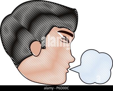 man coughing icon over white background, vector illustration Stock Vector