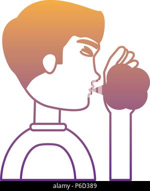 man coughing icon over white background, vector illustration Stock Vector