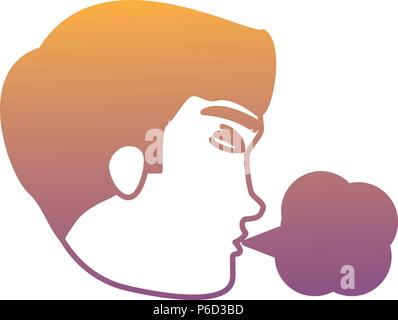 man coughing icon over white background, vector illustration Stock Vector