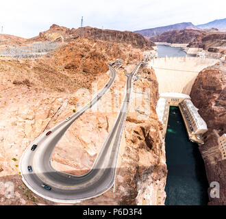 Hoover dam in Arizona and Nevada, USA Stock Photo