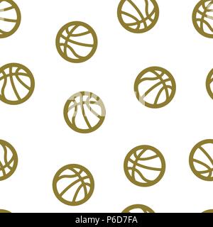 Basketball ball pattern seamless. Vector illustration. Isolated white background. Stock Vector