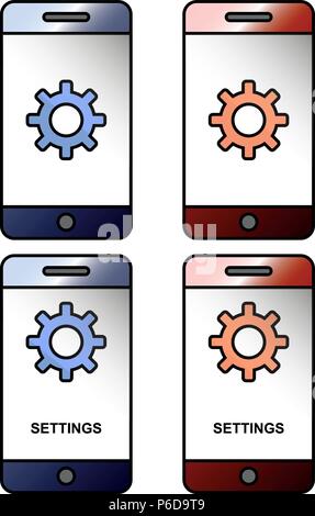 Icon set - Smartphone settings 01 Stock Vector