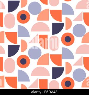 Red and blue bols color blocks seamless vector pattern. Stock Vector