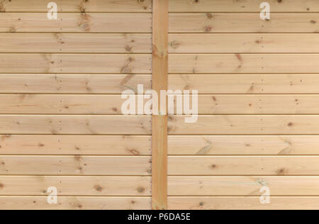 Wooden boards on the side of a timber structure Stock Photo
