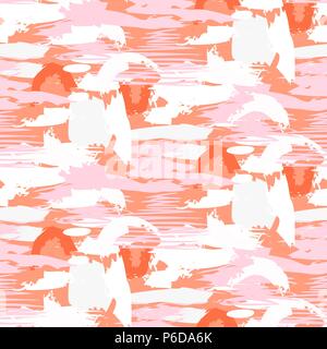 Brushed red rough textured seamless vector pattern. Stock Vector