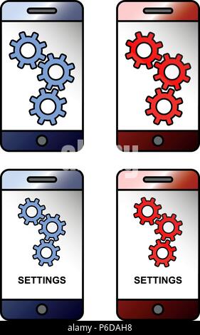 Icon set - Smartphone settings 02 Stock Vector