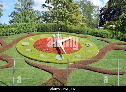 Garden clock in Geneva Stock Photo