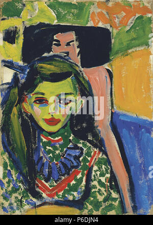 59 Ernst Ludwig Kirchner - Fränzi in front of a Carved Chair Stock Photo